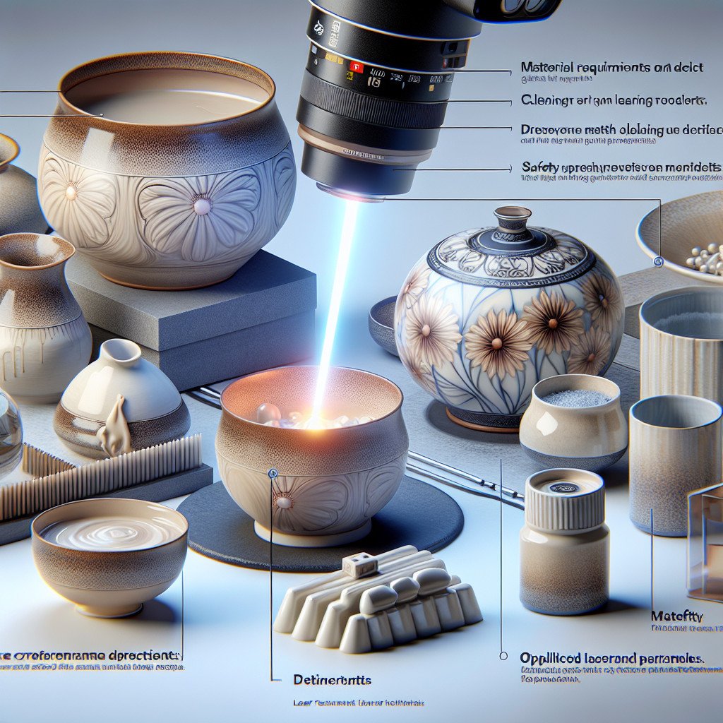 Čištění keramiky a porcelánu laserem: Požadavky na materiál a postup